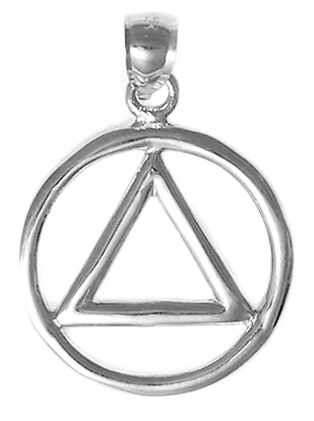 Sterling Silver Aa Symbol Pendant Thick