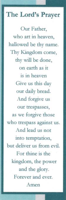 Lord s Prayer Bookmark