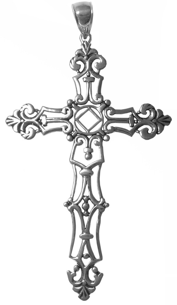 Sterling Silver NA Symbol Large Cross