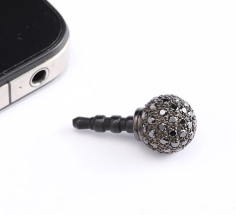 Black Nylon Cell Phone Charm w/Sterling Findings wholesale