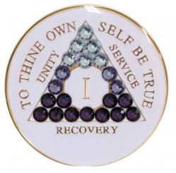 AA Tri-Plate White Bling Taupe Transition Medallion