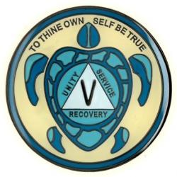 Tri-Plate AA Recovery Turtle Medallion